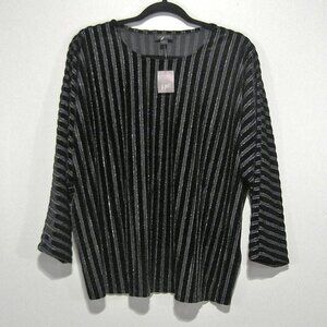 NWT J. JILL SIZE LARGE WEAREVER METALLIC STRIPE TOP